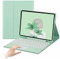 AnMengXinLing Custodia per tastiera per iPad Pro 12.9 2022/2021/2020 -Touchpad Tastiera staccabile con portamatite -Slim Leather Folio Smart Cover per iPad 12.9 6a/5a/4a generazione, verde menta