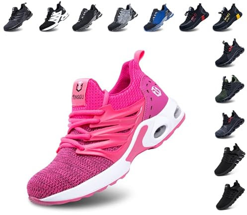 Hitmars Chaussures de Sécurité Hommes Femme Chaussures de Travail Chaussure de Chantier Basket de Sécurité S2 S1 S3 Embout Acier Respirant D Rose Taille 39