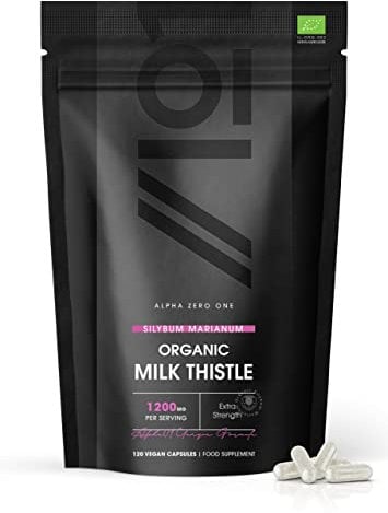 Organic Milk Thistle 1200mg – Silybum Marianum – Certified Organic, Non GMO, Gluten Free, Halal – 120 Vegan Capsules