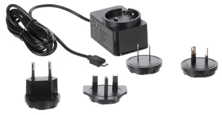 Velleman Universelles Ladegerät mit Micro-USB-Anschluss, mit 4 Reisesteckern, geeignet für Australien, Europa, Großbritannien und die USA, 5 V 2,5 A, sehr geringer Energieverbrauch, kompaktes Design,