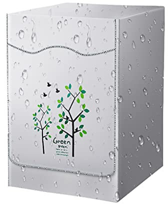 HOTTHWXX Fundas para Lavadora y Secadora, Tela Oxford Gruesa de Doble Cara recubierta de Plata, Impermeable a Prueba de Polvo, a Prueba de Sol, Apto para la mayoría de 5-10 KG