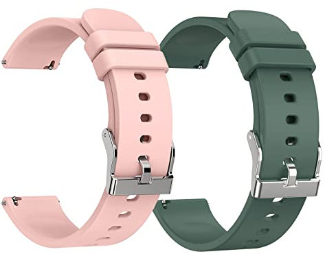 woednx 20mm Bracelet de Rechange pour Montre Intelligente, Libération Rapide en Silicone Doux et Respectueux de la Peau, Bracelet de Montre Intelligente