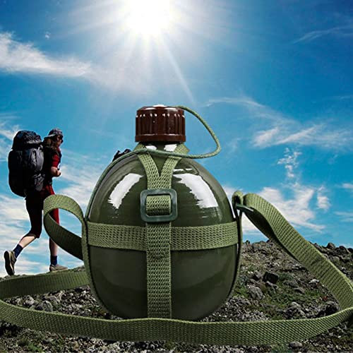Borraccia militare da mensa, in alluminio, portatile, con tracolla per escursionismo, campeggio, arrampicata e la maggior parte delle attività all'aria aperta. (3,0L)