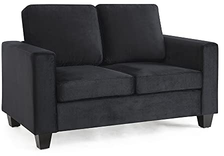 Home Detail Dakota 2-Seater Sofa, Black Velvet