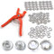 Druckknopf Set mit Zange 100 Sets Jersey Druckknöpfe mit Zangen druckknopfzange 9,5mm Metal Druckknöpfe Bausatz für DIY Basteln