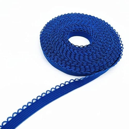 yards/lot 10mm spitze elastische band falten über spandex gummiband zum nähen spitzenbesatz bundband kleidungsstück zubehör-blau,5 yards