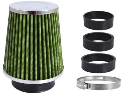 Carmotion Konischer Luftfilter 120x130x90mm, Limette/Chrom, Adapter: 60, 63, 70 mm
