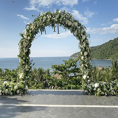 Wedding Ceremony Party Arches Trellis, Garden Arbor for Climbing Vegetables Fruit with Strong Steel Frame, Large Archway Extra Long 5/6/ 7/8/ 9/10/ 11/13/ 14/16 Ft, Plants Pergola Tall 7ft (Colo