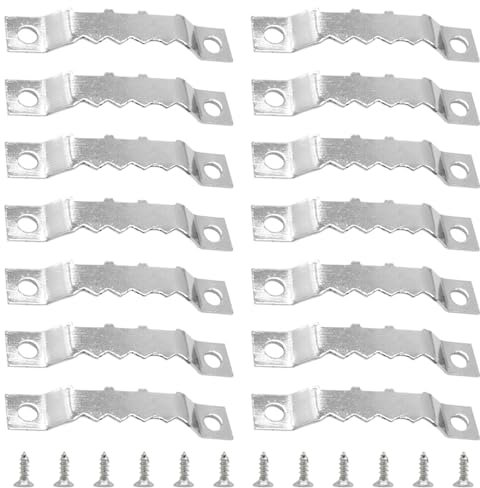 Ruidee 100 PCS Sawtooth Picture Frame Hangers Picture Frames Holder Hooks Double Hole with Screws Wall Hooks for Hanging Art Photo ,Painting ,Home Decoration(Silver/JC)