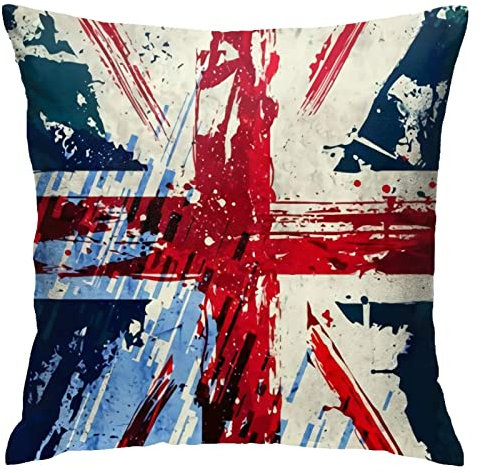Sofakissenbezug Union Jack 45X45Cm Werfen Sie Kissenbezüge Individualität Kissen Fall Weich Wurfkissenbezug Für Outdoor Bauernhaus Schlafzimmer