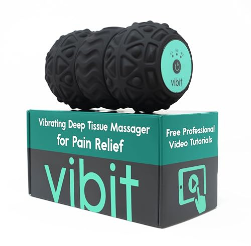 Vibit - Vibrating Massager for Plantar Fasciitis, Pain Relief and Sciatica, Foot and Body Portable Massage Roller, Deep Tissue Pain Relief from Feet to Neck, Electric, 3 Vibration Levels (Black)