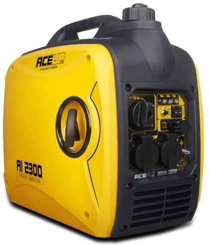 Aceup Energy 2000W Notstromaggregat Benzin Inverter Stromerzeuger Leise Stromgenerator mit USB und 230 V Steckdosen Eco Modus Tragbar Outdoor Generator, für Camping Festival Boote