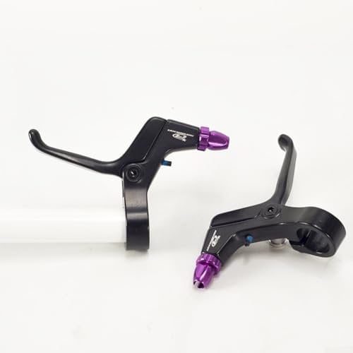 2 palancas de freno, palanca de freno de aleación de aluminio, palanca de freno ligera de 2 dedos para bicicleta de montaña, bicicleta de niños, (morado)