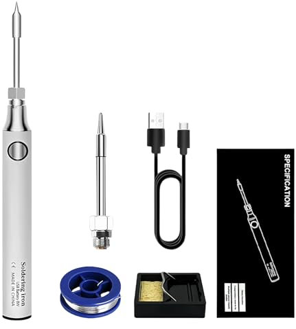 Vegena Saldatore A Stagno Kit, Saldatore Kit, Kit Di Saldatura A Stagno Professionale Set Saldatore Senza Fili, Con Punte Di Saldatura, Filo Di Saldatura, Supporto Per Saldatore, Cavo Di Ricarica