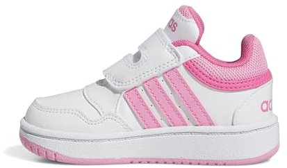 adidas Hoops Shoes, Scarpe Unisex-Bimbi 0-24, Ftwr White/Bliss Pink/Pulse Magenta, 23 EU