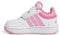 adidas Hoops Shoes, Scarpe Unisex-Bimbi 0-24, Ftwr White/Bliss Pink/Pulse Magenta, 23 EU