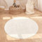 Paco Home Teppich Wohnzimmer Schlafzimmer Hochflor Skandinavisches Muster Boho Abstrakt Weich Einfarbig 3D Waschbar Beige Creme, Grösse:160 cm Rund