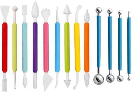 YOYEAH Set di 13 attrezzi per modellare fondente – Set di strumenti multifunzione per modellare fondente per cuocere e decorare, set di strumenti per argilla in ceramica