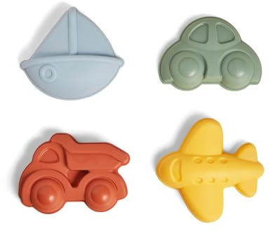 Viking Toys 5382035 Reline Sandförmchen-Set, Motiv: Fahrzeuge, 4-teilig, Sandformen für Sandkasten, Sandspielzeug für Kinder ab 12 Monaten