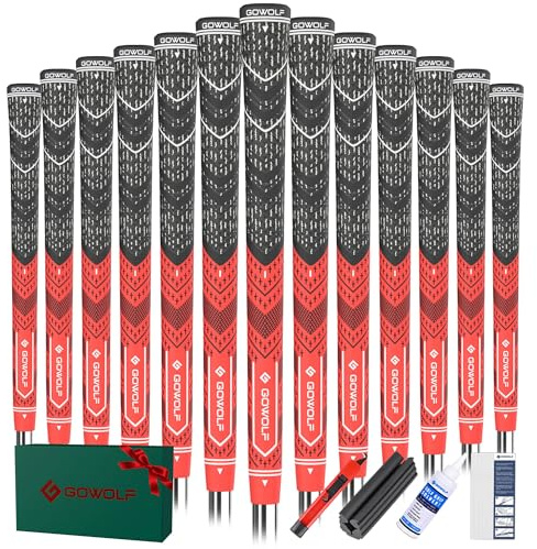 Gowolf Golf Grip Cord Rubber Multi-compound Golf Driver Irons Club Choose 13 Grips with 15pcs Tapes Or Full Kit choose one