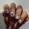 JUSTOTRY Lot de 24 faux ongles à coller - Motif floral bleu - Courts, laiteux et carrés - À presser - Motif uni - Faux ongles moyens - French Square - Pour femme