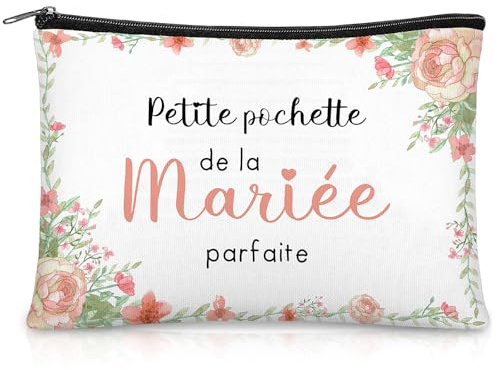 Kajaia Regalo de Bodas Bolsa de Maquillaje Nupcial Bolsa de Cosméticos de Lona con Cremallera Neceser de Maquillaje para Novia Mujer Despedida de Soltera Compromiso Viaje (Pintura al Óleo)