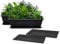 VR7 60cm Long Garden Planters with Trays - 2 Pack Durable Plastic Trough for Raised Window Planting - Ideal for Flowers, Herbs, and Vegetables (Black, Including Trays)