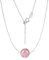 Erliway Rosenquarz-Kristall-Anhänger-Halskette für Damen, 925er Sterlingsilber-Kette mit 10 mm A+ Grade Kristallperle, 45cm verstellbare Länge Heilungs-Halskette Schmuck Geschenk für Frauen Mädchen