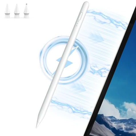 MEKO Stylus Pen for iPad with Magnetic Wireless Charging, 15 Mins Fast Charging iPad Pen, Palm Rejection, Tilt Sensitivity Pencil Compatible with i-Pad Pro 11/12.9, Air 4/5, Mini 6