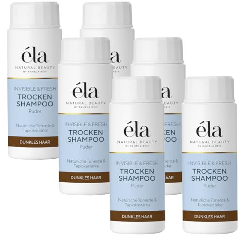 éla Natural Beauty Trockenshampoo Puder Dunkles Haar, 6er Pack (6 x 25 g)