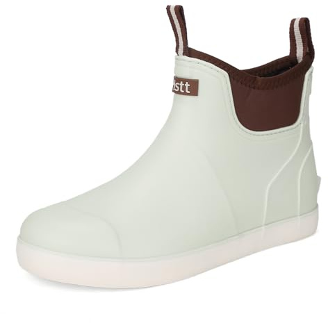YUHITYGZGS Gummistiefel Herren Wasserdicht Halbhoch Gefüttert, Regenschuhe Rutschfest Garten Kurz, Segelstiefel Hoher Traktion Knöchel