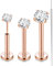 Chriscoco 18G G23 Titane Piercing Tragus Or Rose Piercing Labret Levre Piercing Nez Piercing 2/3/4MM CZ Oreille Piercing Helix Cartilage Piercing Medusa 6/8/10MM