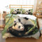 JSCWDET Parure de lit 200x200 Adulte 2 Personnes Sets de Housse de Couette 3 Pieces Ensemble Panda Bambou Literie Modern Fermeture éclair et 2X 65x65cm Taies d'oreiller