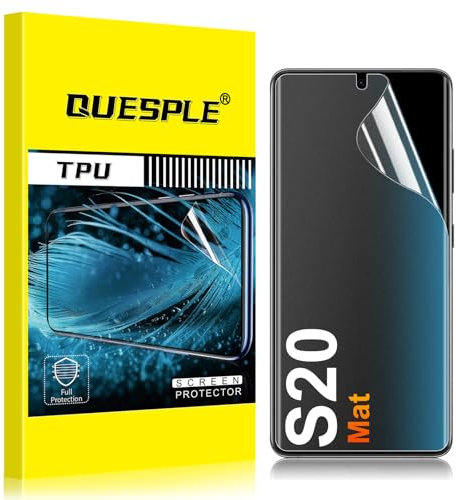 QUESPLE [2 Pièces] Mat Protection écran pour Samsung Galaxy S20, Anti-empreintes, Anti-éblouissement Matte TPU Film Protection écran, Sans Bulles, Compatible avec Lecteur d’Empreinte