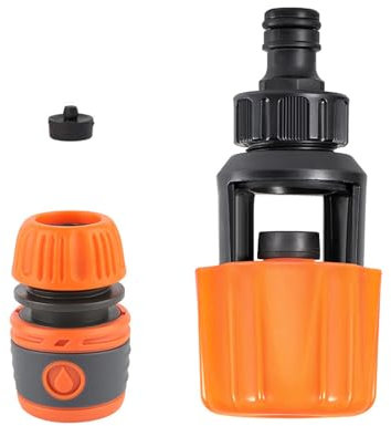 Kitchen Mixer Tap Hose Connector, Indoor Outdoor Tap Adapter for Kitchen Sink, Garden Hose Pipe Connector Mixer Hose Part (Orange Nipple Connector)