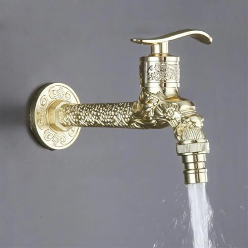 LIUHLFSR Ablaufschlauch FüR Waschmaschinen Wand Wasserhahn Outdoor Garten Bad Badewanne Waschmaschine FüR SchläUche Von Waschmaschinen, GeschirrspüLern(Golden)