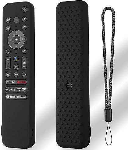 Protective Cover for Sony Remote Control RMF-TX810U/RMF-TX811U/RMF-TX910U Remote Control, Shockproof Anti-Slip Silicone Cover Sleeve Lanyard (Black)