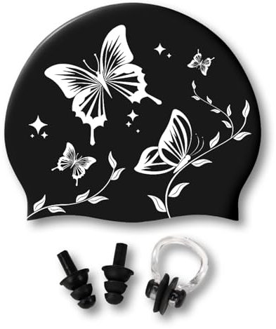 Bonnets De Bain éLastique,Bonnet De Bain Femme Piscine,Bonnet De Bain Femme Cheveux Long,Bonnet De Bain-100% Silicone,Doux Et RéSistant,avec Bord Renforcé pour Bonnet De Bain Femme Arena