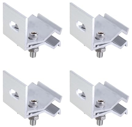 Lot de 4 colliers de serrage solides en aluminium pour montage de panneaux solaires sur toits métalliques photovoltaïque usage quotidien