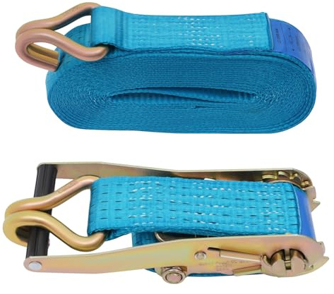 Apriltop 10 Stück Heavy Duty Blau Ratschengurte 8m 5000kg 5cm, Zurrgurte mit Ratsche, aus Polyester und Stahl, J Haken zur Ladungssicherung