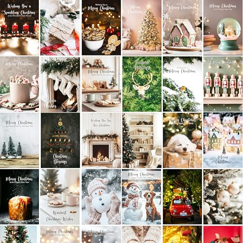 Weihnachtskarten mit weißen Umschlägen - 30er Set Cosy Christmas Klappgrußkarten