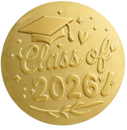 100pz Adesivi Laurea Della Classe 2026, 3,8cm Adesivi per la Laurea 2026 Color Oro Adatti per Sigillare Buste Creare Album di Ritagli e Bomboniere