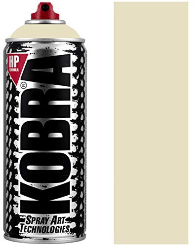 KOBRA HP High Pressure Spray Paint 400ml Can – Professional Grade 100% Acrylic Formula with Matte Finish for Graffiti, Street Art, Crafts & Multi-Surface Use (610 Ivory)