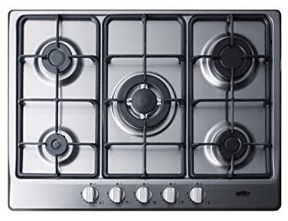 Summit GC527SS 5-Burner Gas Cooktop in Stainless Steel Finish