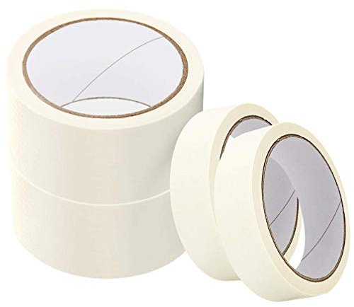 4 Rollen Abdeckband (24 mm x 20 m, 50 mm x 20 m) Easy-Peel Klebeband für DIY Malen, Beschriften, Dekorieren und Basteln Verpacken