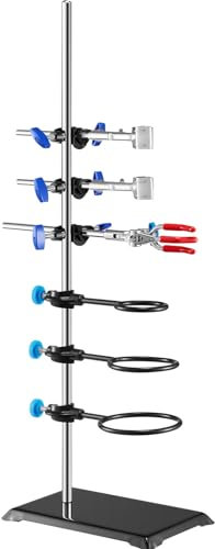 VEVOR Laborständer 60 cm laborstativ Set, Laborständer Halterungen Labor Unterstützung Edelstahl & Gusseisen stativmaterial eingestellbar für Labor Experiment Chemie Physikalische Forschung