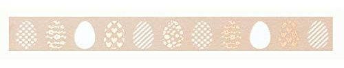 folia 26127 - Washi Tape, Klebeband aus Reispapier, Hotfoil rosegold Osterei, 1 Rolle ca. 5 m x 15 mm - ideal zum Verzieren und Dekorieren