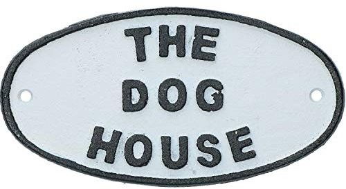 AB Tools Der Hund Haus Gusseisen Schild Plakette Tur Wand Haus Zaun Tor Gartenhaus