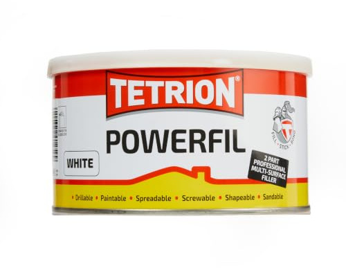 Tetrion White PowerFil 2-Part Filler 1kg - Fast-Setting Smooth Multi-Purpose Filler for Metal, Wood, Stone & Plastic Repairs