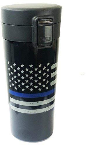 Vaso térmico de la Bandera Estadounidense de línea Azul Fina Therm-TBL-Am